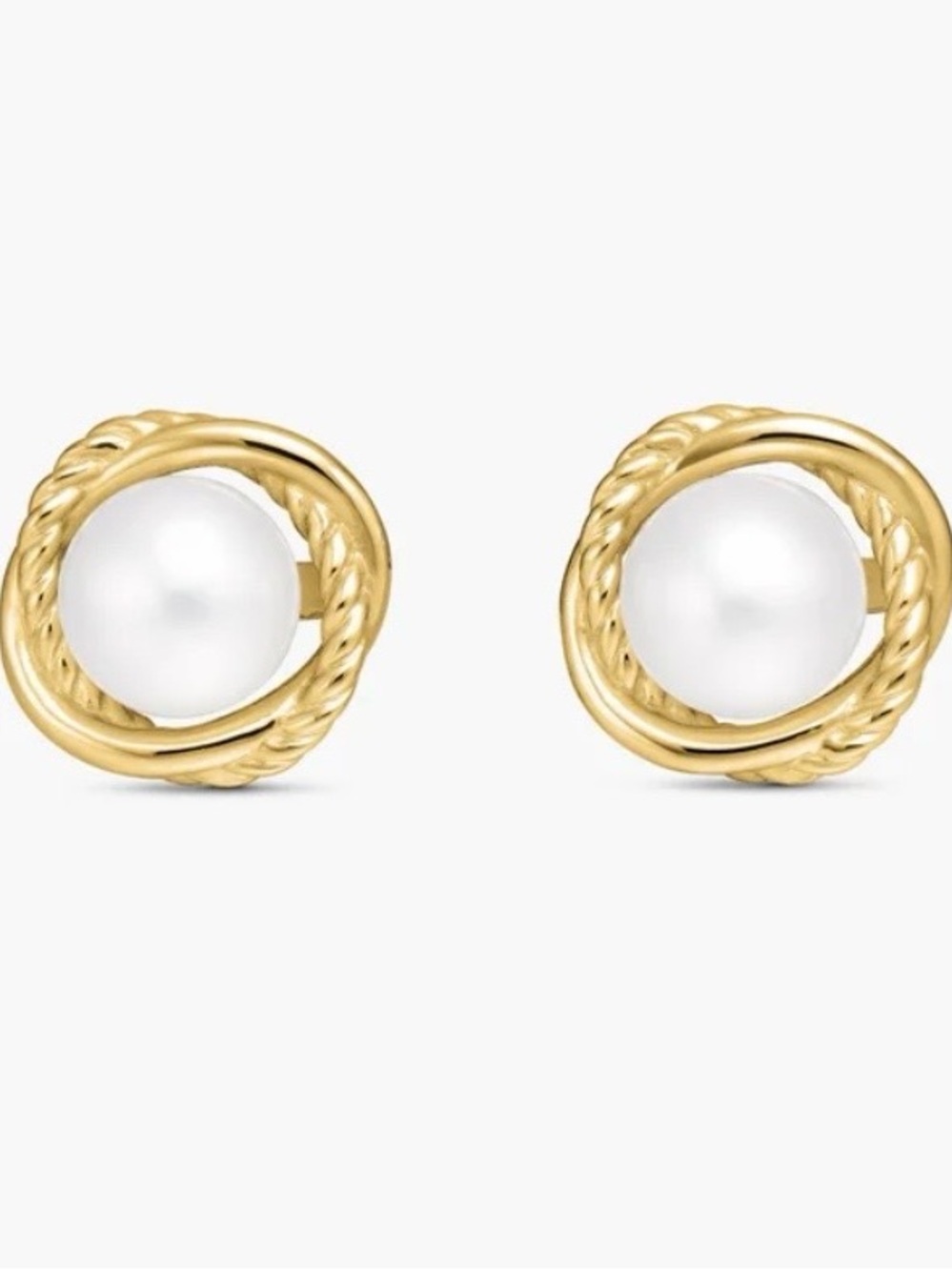 DAVID YURMAN CROSSOVER INFINITY PEARL STUD EARRINGS